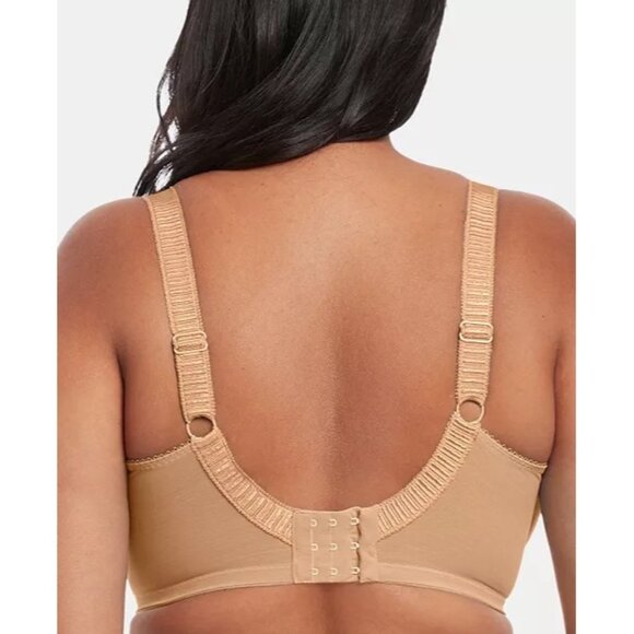 Elomi Cate Full Figure Embroidered Full Cup Underwire Satin Bra Tan 38DDD NEW - Picture 2 of 7